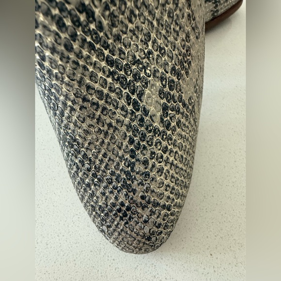 Lucky Brand Lideton Slingback Booties Leather Gray Snakeskin Print Womens 8.5‎ - Picture 5 of 9